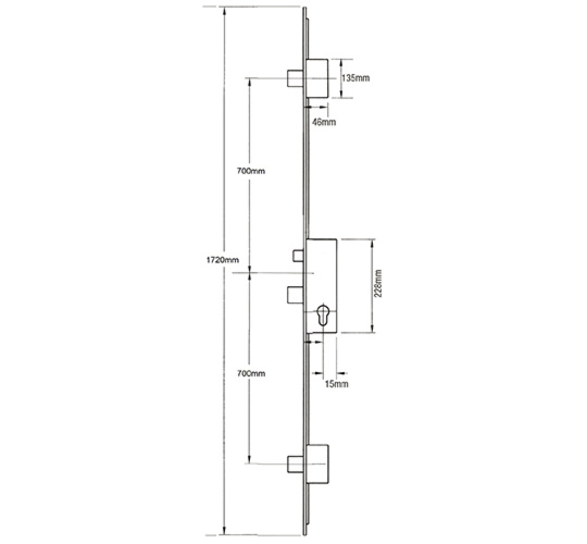 Fullex Key Wind Latch 3 Deadbolts Multipoint Door Lock