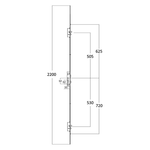 Lockmaster Latch Deadbolt 2 Hooks 2 Anti Lift Pins 2 Rollers Lift Lever or Double Spindle Multipoint Door Lock - Option 3 (top hook to spindle = 505mm)