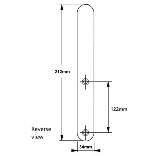 TSS French Door External Blanking Plate 122mm Screw Centres