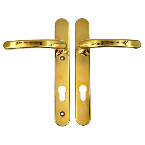 TSS Lever Lever UPVC Multipoint Door Handles - 92mm PZ Sprung 122mm Screw Centres - Long Backplate