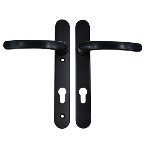 TSS Lever Lever UPVC Multipoint Door Handles - 92mm PZ Sprung 122mm Screw Centres - Long Backplate