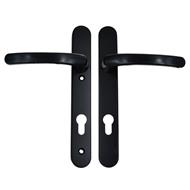 TSS Lever Lever UPVC Multipoint Door Handles - 92mm PZ Sprung 122mm Screw Centres - Long Backplate