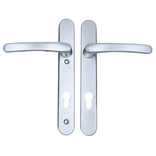 TSS Lever Lever UPVC Multipoint Door Handles - 92mm PZ Sprung 122mm Screw Centres - Long Backplate