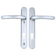 TSS Lever Lever UPVC Multipoint Door Handles - 92mm PZ Sprung 122mm Screw Centres - Long Backplate