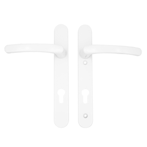 TSS Lever Lever UPVC Multipoint Door Handles - 92mm PZ Sprung 122mm Screw Centres - Long Backplate