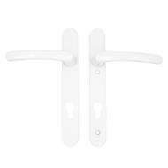 TSS Lever Lever UPVC Multipoint Door Handles - 92mm PZ Sprung 122mm Screw Centres - Long Backplate