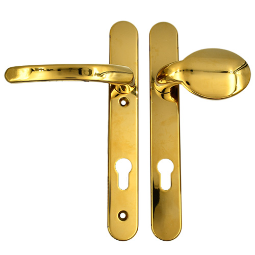 TSS Lever Moveable Pad UPVC Multipoint Door Handles - 92mm PZ Sprung 122mm Screw Centres - Long Backplate