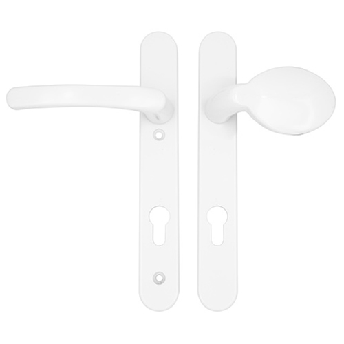 TSS Lever Moveable Pad UPVC Multipoint Door Handles - 92mm PZ Sprung 122mm Screw Centres - Long Backplate