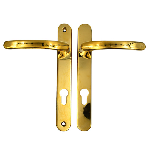 TSS Lever Lever UPVC Multipoint Door Handles - 92mm PZ - Sprung - 203mm Screw Centres - 232mm Backplate