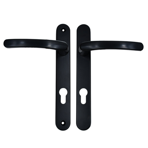 TSS Lever Lever UPVC Multipoint Door Handles - 92mm PZ - Sprung - 203mm Screw Centres - 232mm Backplate