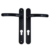 TSS Lever Lever UPVC Multipoint Door Handles - 92mm PZ - Sprung - 203mm Screw Centres - 232mm Backplate