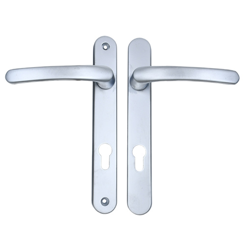 TSS Lever Lever UPVC Multipoint Door Handles - 92mm PZ - Sprung - 203mm Screw Centres - 232mm Backplate