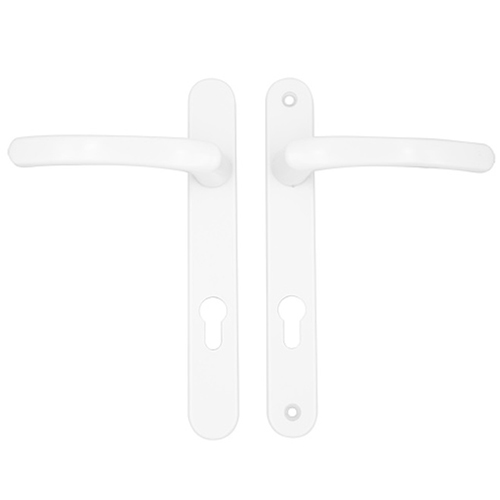 TSS Lever Lever UPVC Multipoint Door Handles - 92mm PZ - Sprung - 203mm Screw Centres - 232mm Backplate