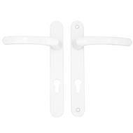 TSS Lever Lever UPVC Multipoint Door Handles - 92mm PZ - Sprung - 203mm Screw Centres - 232mm Backplate