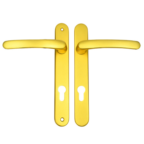 TSS Lever Lever UPVC Multipoint Door Handles - 92mm PZ - Sprung - 203mm Screw Centres - 232mm Backplate