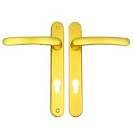 TSS Lever Lever UPVC Multipoint Door Handles - 92mm PZ - Sprung - 203mm Screw Centres - 232mm Backplate