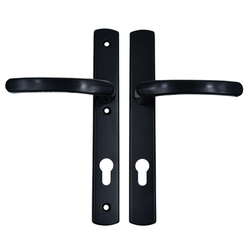 TSS Lever Lever UPVC Multipoint Door Handles - 92mm PZ Sprung - 215mm Screw Centres - 260mm Long Backplate - 3x Fixing Points