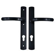 TSS Lever Lever UPVC Multipoint Door Handles - 92mm PZ Sprung - 215mm Screw Centres - 260mm Long Backplate - 3x Fixing Points