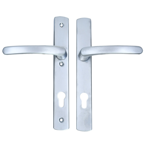 TSS Lever Lever UPVC Multipoint Door Handles - 92mm PZ Sprung - 215mm Screw Centres - 260mm Long Backplate - 3x Fixing Points