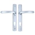 TSS Lever Lever UPVC Multipoint Door Handles - 92mm PZ Sprung - 215mm Screw Centres - 260mm Long Backplate - 3x Fixing Points