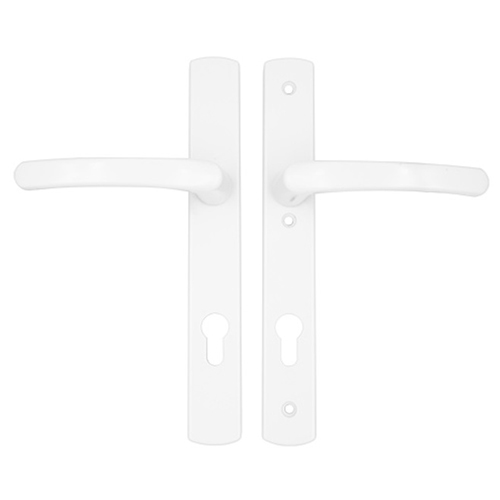 TSS Lever Lever UPVC Multipoint Door Handles - 92mm PZ Sprung - 215mm Screw Centres - 260mm Long Backplate - 3x Fixing Points