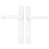 TSS Lever Lever UPVC Multipoint Door Handles - 92mm PZ Sprung - 215mm Screw Centres - 260mm Long Backplate - 3x Fixing Points