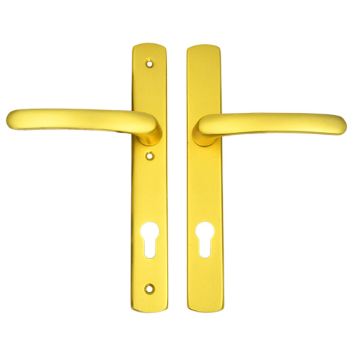 TSS Lever Lever UPVC Multipoint Door Handles - 92mm PZ Sprung - 215mm Screw Centres - 260mm Long Backplate - 3x Fixing Points