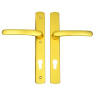 TSS Lever Lever UPVC Multipoint Door Handles - 92mm PZ Sprung - 215mm Screw Centres - 260mm Long Backplate - 3x Fixing Points