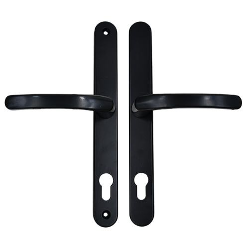 TSS Lever Lever UPVC Multipoint Door Handles - 92mm PZ Sprung 240mm Screw Centres - 270mm Long Backplate