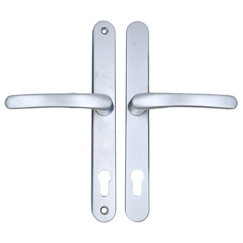 TSS Lever Lever UPVC Multipoint Door Handles - 92mm PZ Sprung 240mm Screw Centres - 270mm Long Backplate