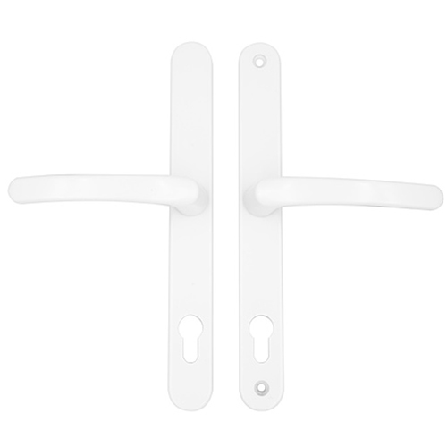 TSS Lever Lever UPVC Multipoint Door Handles - 92mm PZ Sprung 240mm Screw Centres - 270mm Long Backplate