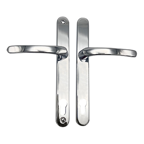 TSS Lever Lever UPVC Multipoint Door Handles - 117mm PZ - Sprung - 237mm Screw Centres - 267mm Backplate