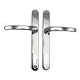 TSS Lever Lever UPVC Multipoint Door Handles - 117mm PZ - Sprung - 237mm Screw Centres - 267mm Backplate