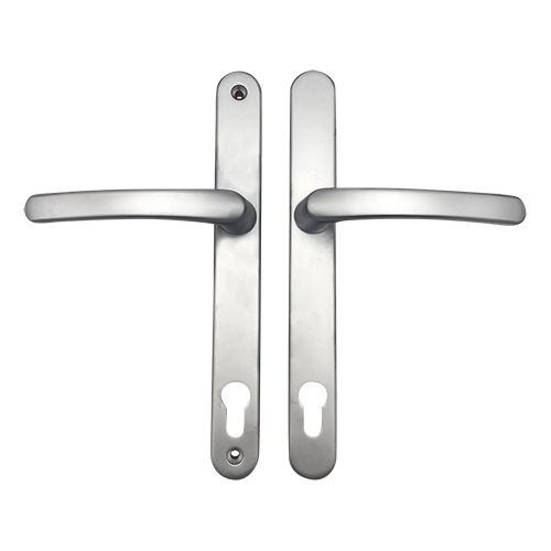 TSS Lever Lever UPVC Multipoint Door Handles - 117mm PZ - Sprung - 237mm Screw Centres - 267mm Backplate