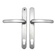 TSS Lever Lever UPVC Multipoint Door Handles - 117mm PZ - Sprung - 237mm Screw Centres - 267mm Backplate