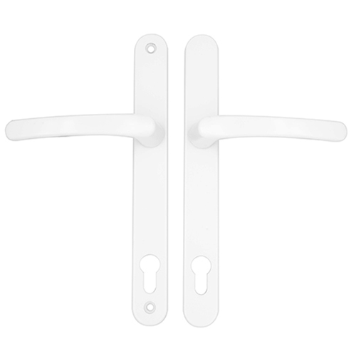 TSS Lever Lever UPVC Multipoint Door Handles - 117mm PZ - Sprung - 237mm Screw Centres - 267mm Backplate