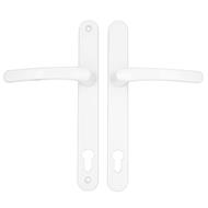 TSS Lever Lever UPVC Multipoint Door Handles - 117mm PZ - Sprung - 237mm Screw Centres - 267mm Backplate