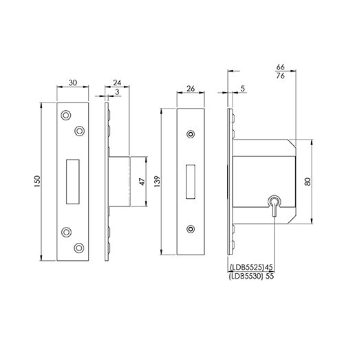 Eurospec Easi-T BS3621:2017 British Standard Mortice Deadlock