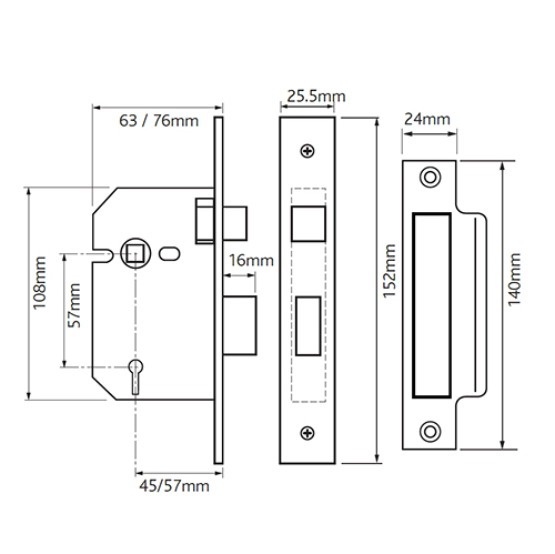 Imperial G3000 3 Lever Mortice Sashlock