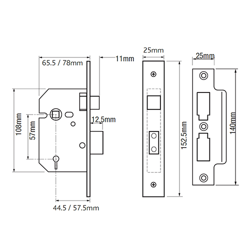 Zoo 3 Lever Mortice Sashlock