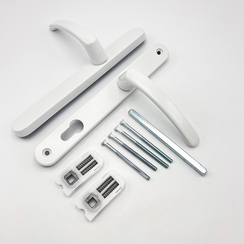 TSS Blank External Lever Lever UPVC Multipoint Door Handles - 92mm PZ Sprung 215mm Screw Centres