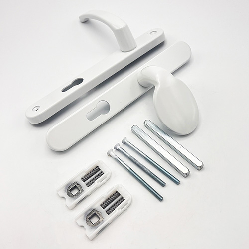 TSS Lever Moveable Pad Offset UPVC Multipoint Door Handles - 92/70mm PZ - Sprung - 203mm Screw Centres