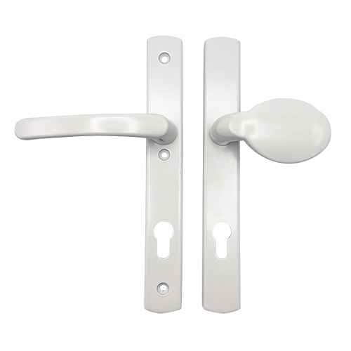 TSS Lever Moveable Pad UPVC Multipoint Door Handles - 92mm PZ - Sprung - 215mm Screw Centres - 3x Fixings