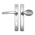 TSS Lever Moveable Pad UPVC Multipoint Door Handles - 92mm PZ - Sprung - 215mm Screw Centres - 3x Fixings