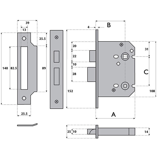 Imperial Locks G8020 Bathroom Mortice Lock