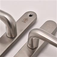 TSS TS007 2 Star Grade 304 Stainless Steel Lever Lever UPVC Multipoint Door Handles - 92mm PZ Sprung 210mm Screw Centres