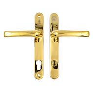 TSS TS007 2 Star Grade 304 Stainless Steel Lever Lever UPVC Multipoint Door Handles - 92mm PZ Sprung 210mm Screw Centres