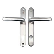 TSS TS007 2 Star Grade 304 Stainless Steel Lever Lever UPVC Multipoint Door Handles - 92mm PZ Sprung 210mm Screw Centres