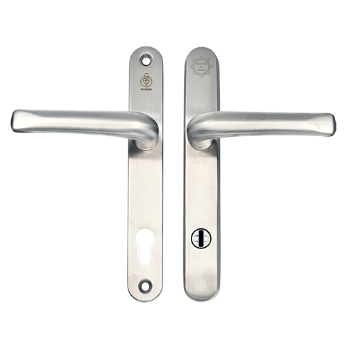 TSS TS007 2 Star Grade 304 Stainless Steel Lever Lever UPVC Multipoint Door Handles - 92mm PZ Sprung 210mm Screw Centres