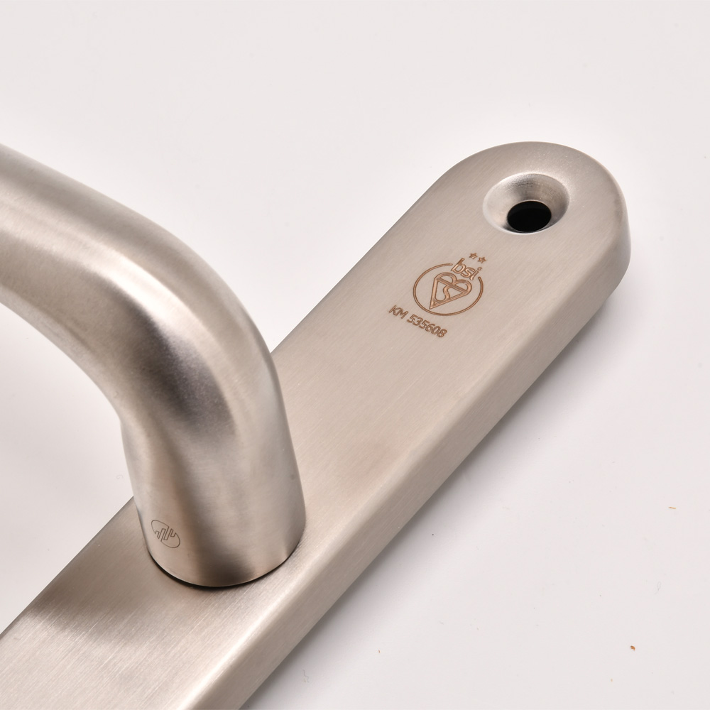 TSS TS007 2 Star Grade 304 Stainless Steel Lever Lever UPVC Multipoint Door Handles - 92mm PZ Sprung 210mm Screw Centres